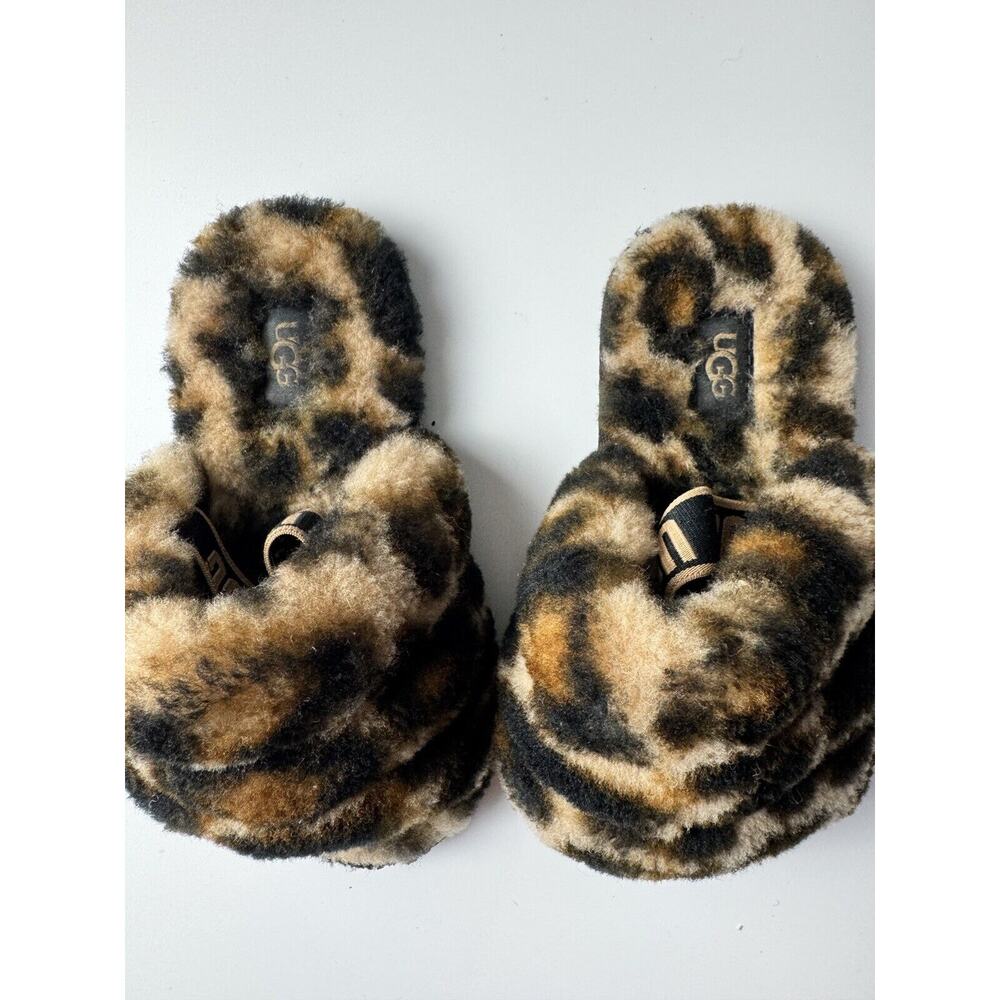 Ugg Fur Cheetah Slides Toddler Size 10
